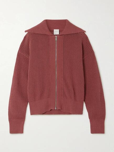 Varley Jackets & Blazers - Varley Fairfield pointelle-knit cotton jacket in Pink